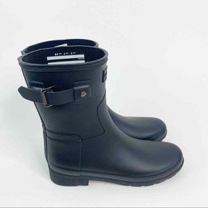 Hunter | Shoes | New Hunter Refined Short Rain Boot Black Round Toe ...